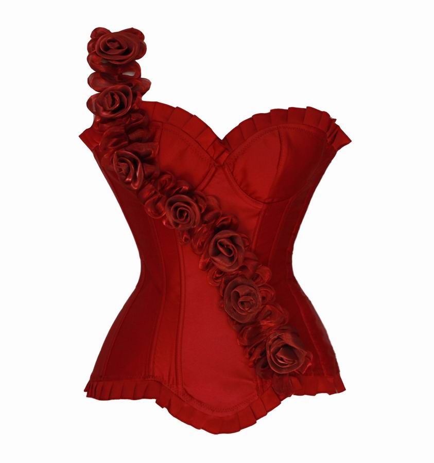 Red Shiny Satin Corset